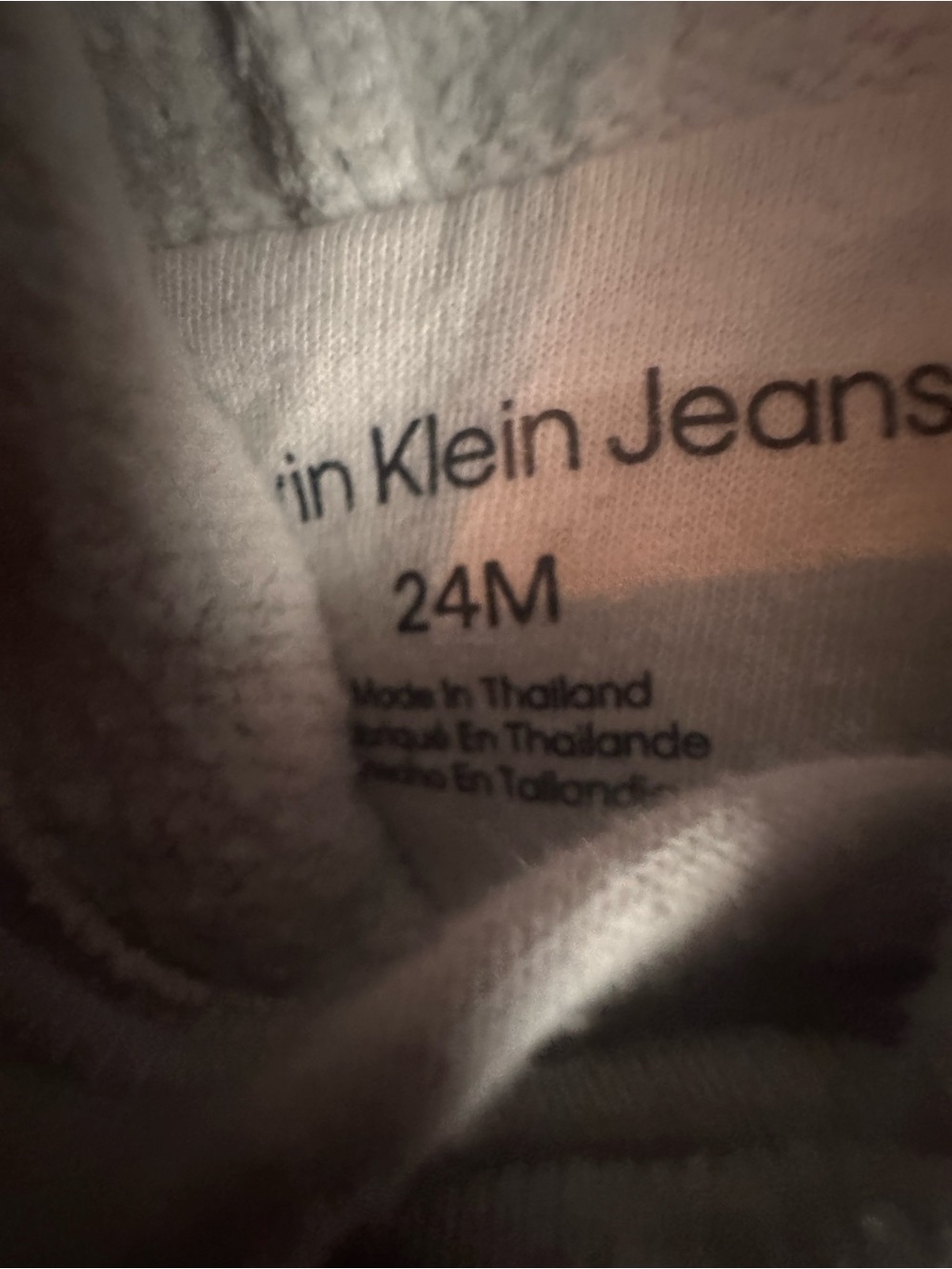Calvin Klein Jeans Cream Hoodie with Black Jogger Set - Kids - Picture 2 of 4